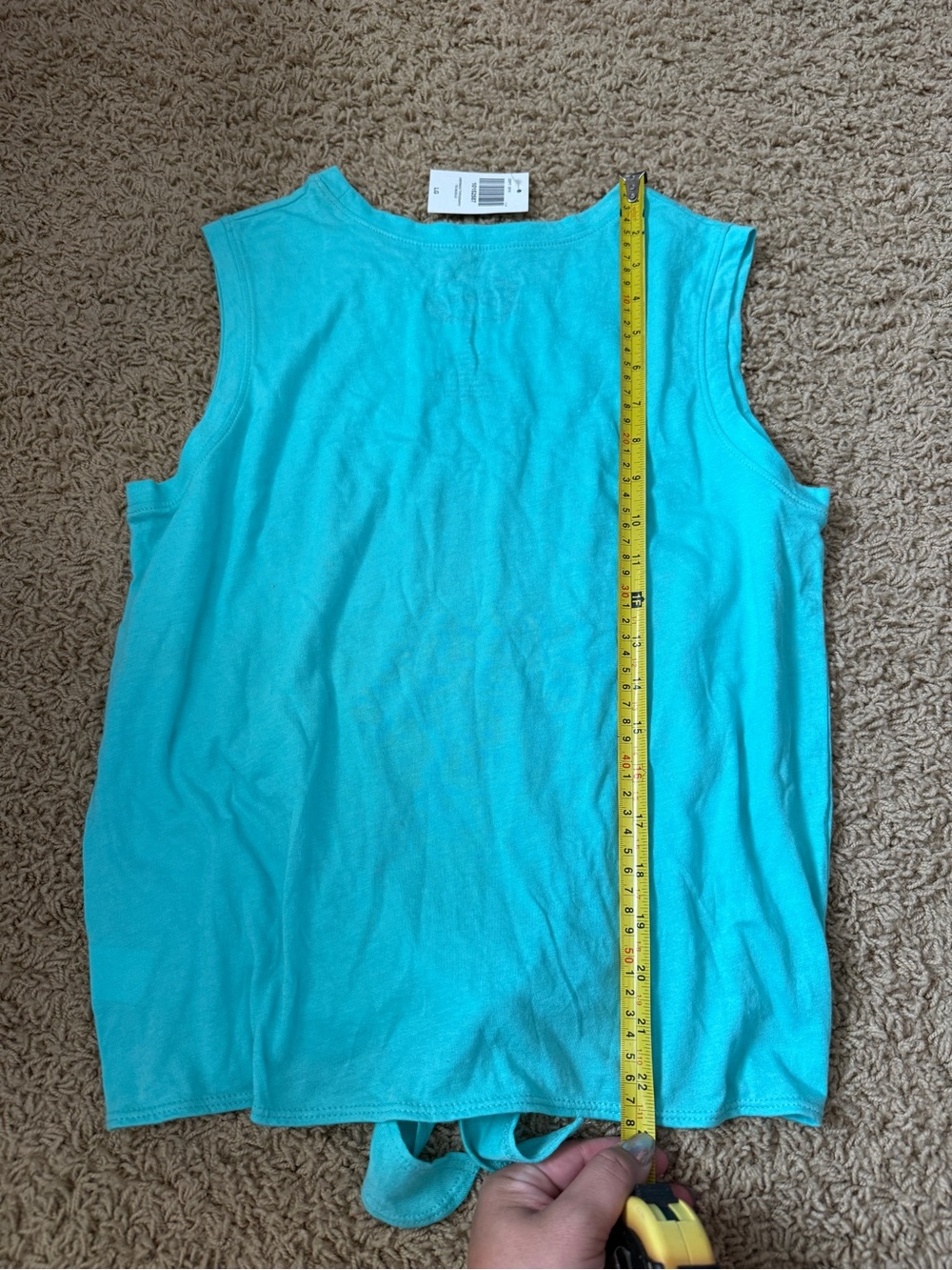 Hot Topic Turquoise 'Ariel The Little Mermaid' Tie-Front Tank LG - Picture 6 of 7